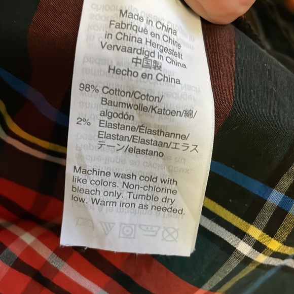 JCREW Plaid Holiday Button down Long Sleeved Shirt - Womens size 6 Tall EUC - Picture 4 of 4